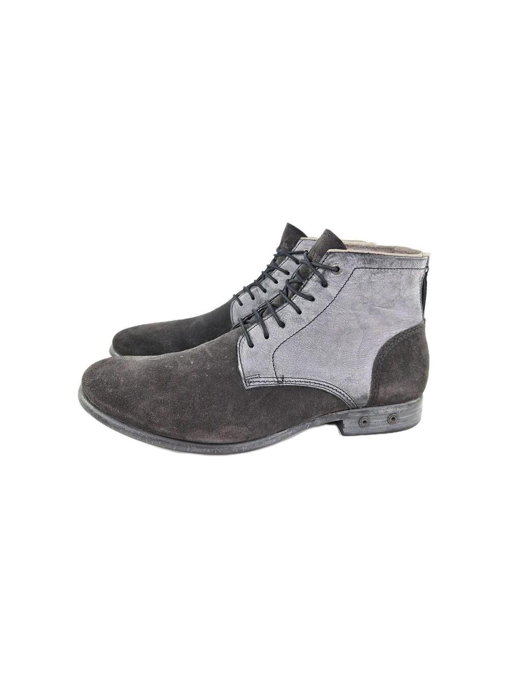 Diesel Mens gray Midnight suede leather ankle boots Size 45 lace-up Chukka Boot